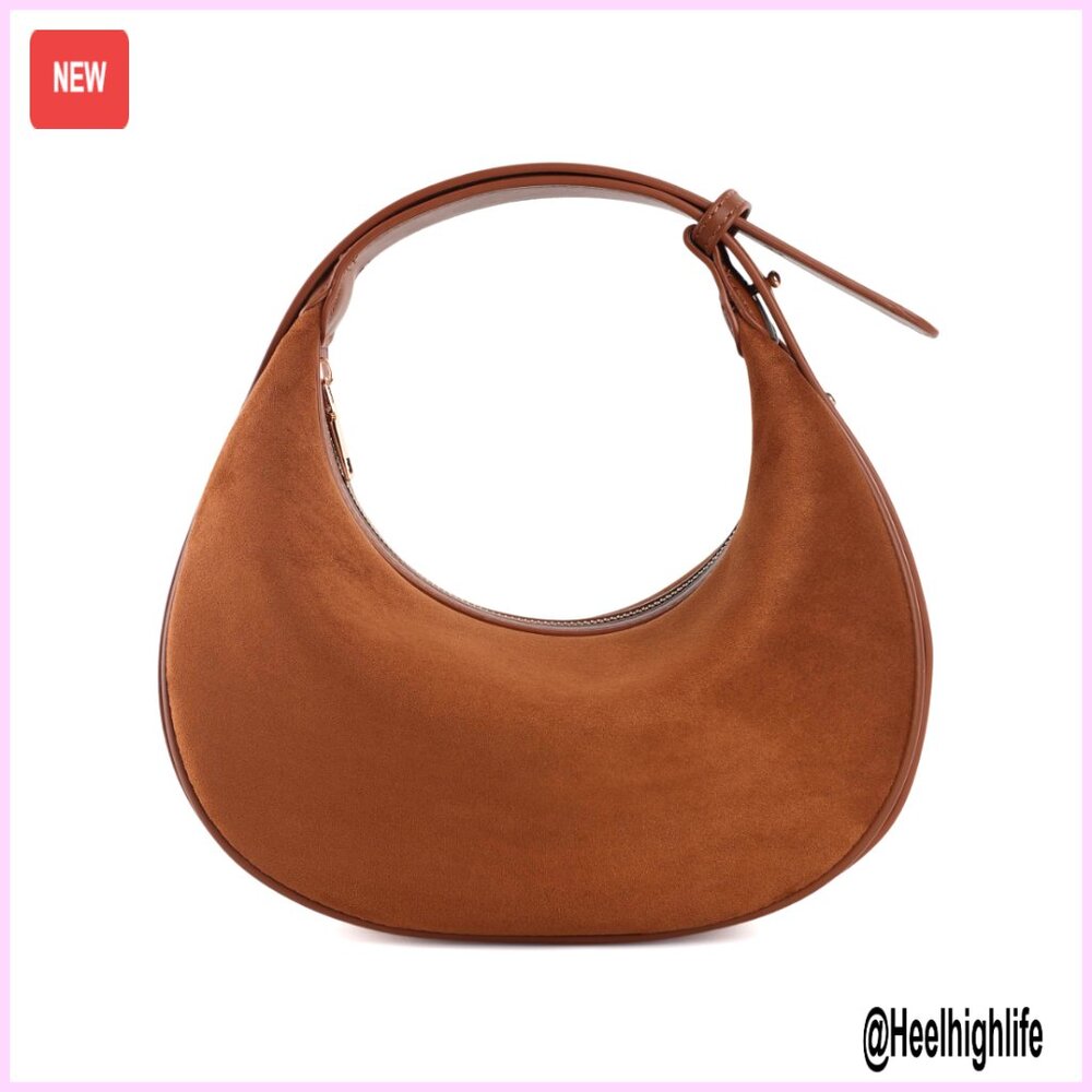 Faux Suede Hobo Bag Crossbody Shoulder Tote Vintage Retro Chic Adjustable Strap